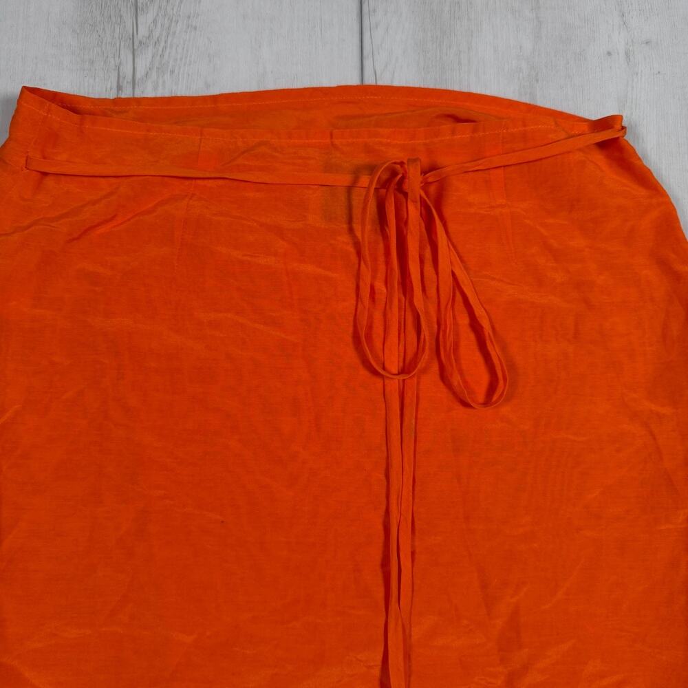 Ziah Orange Wrap Skirt Midi Beach Travel Women's XS - Picture 6 of 11